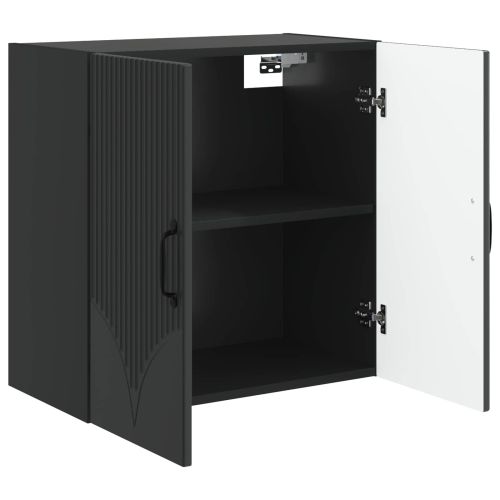 Стенно шкафче 59 x 31 x 60 см Инженерна дървесина Черно