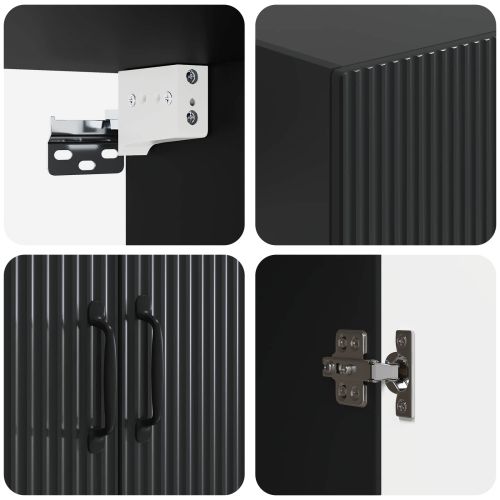 Стенно шкафче 59 x 31 x 60 см Инженерна дървесина Черно