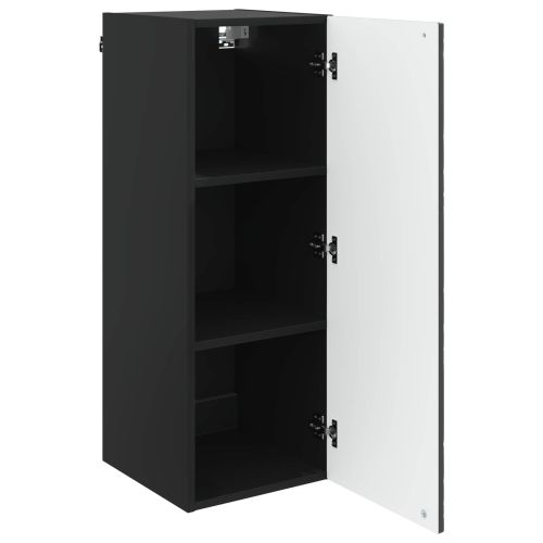 Стенно шкафче 33 x 34,5 x 90 см Инженерна дървесина Черно