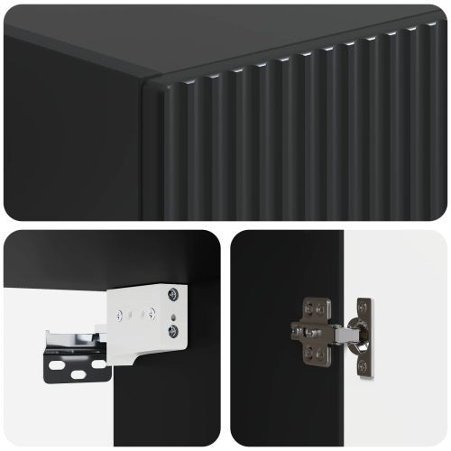 Стенно шкафче 33 x 34,5 x 90 см Инженерна дървесина Черно