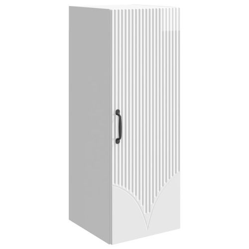 Стенно шкафче 33 x 34,5 x 90 см Инженерна дървесина Бял гланц