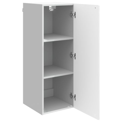 Стенно шкафче 33 x 34,5 x 90 см Инженерна дървесина Бял гланц