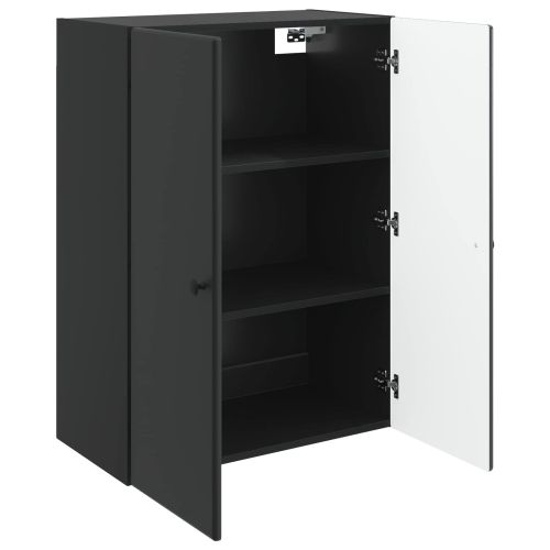 Стенно шкафче 66 x 34,5 x 90 см Инженерна дървесина Черно