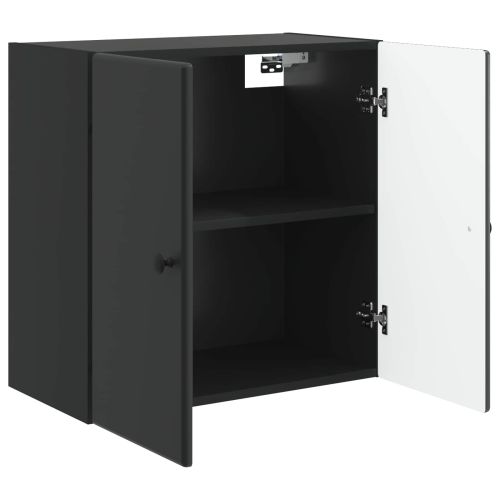 Стенно шкафче 59 x 31 x 60 см Инженерна дървесина Черно