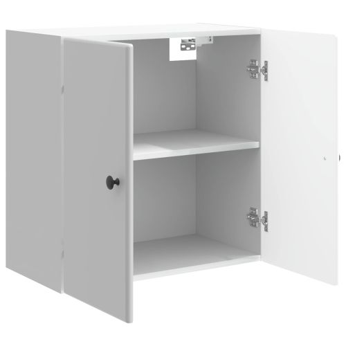 Стенно шкафче 59 x 31 x 60 см Инженерна дървесина Бял гланц