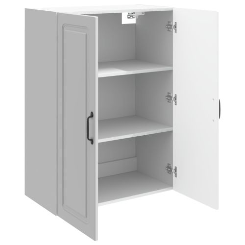 Стенно шкафче 66 x 34,5 x 90 см Инженерна дървесина Бял гланц