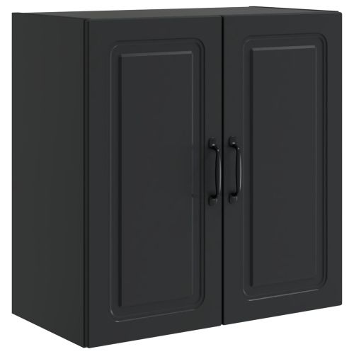 Стенно шкафче 59 x 31 x 60 см Инженерна дървесина Черно