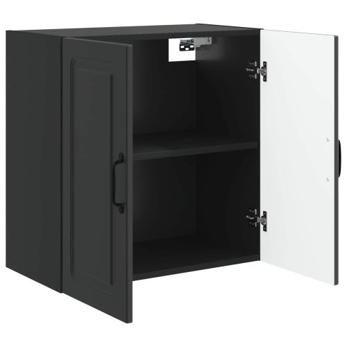 Стенно шкафче 59 x 31 x 60 см Инженерна дървесина Черно