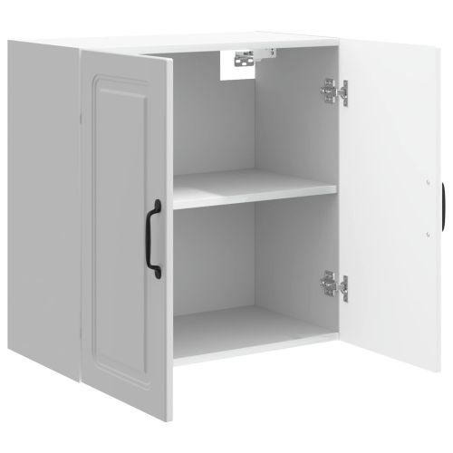 Стенно шкафче 59 x 31 x 60 см Инженерна дървесина Бял гланц