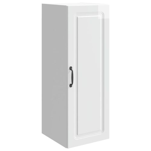 Стенно шкафче 33 x 34,5 x 90 см Инженерна дървесина Бял гланц