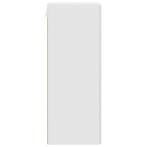 Стенно шкафче 33 x 34,5 x 90 см Инженерна дървесина Бял гланц