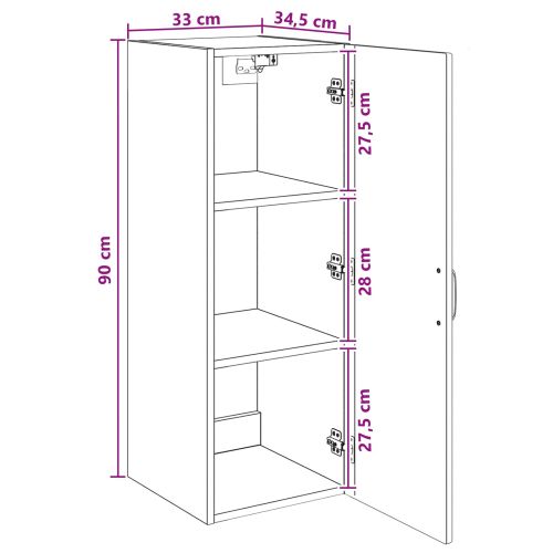 Стенно шкафче 33 x 34,5 x 90 см Инженерна дървесина Дъб артизан