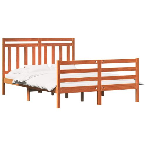 Рамка за легло с таблото Кафяво с восъчно покритие 160 x 200 cm
