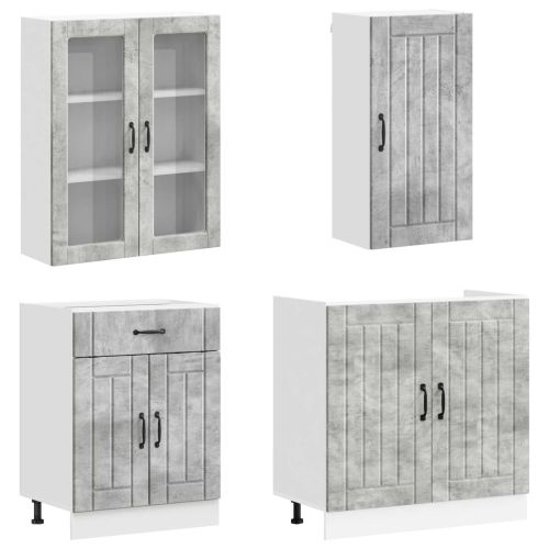 Кухненски единица LUCCA 8 pcs Бетонно сиво Инженерна дървесина