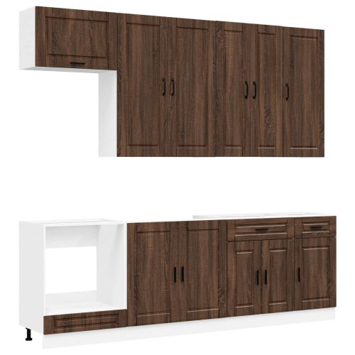 Кухненски единица PORTO 8 pcs Кафяв дъб Инженерна дървесина