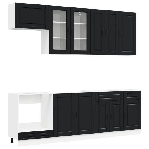 Кухненски единица PORTO 8 pcs Черно Инженерна дървесина