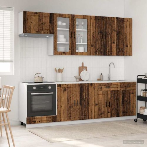 Кухненски единица PORTO 8 pcs Старо дърво Инженерна дървесина