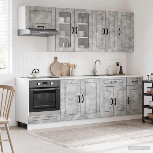 Кухненски единица KALMAR 8 pcs Бетонно сиво Инженерна дървесина