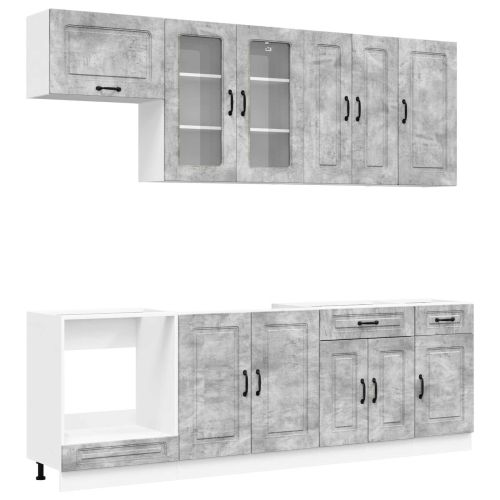 Кухненски единица KALMAR 8 pcs Бетонно сиво Инженерна дървесина