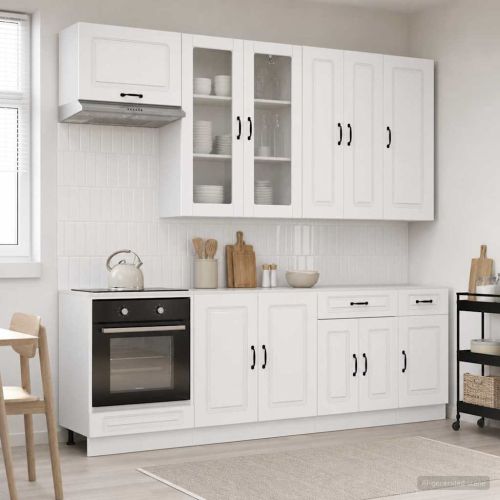 Кухненски единица KALMAR 8 pcs Бял гланц Инженерна дървесина
