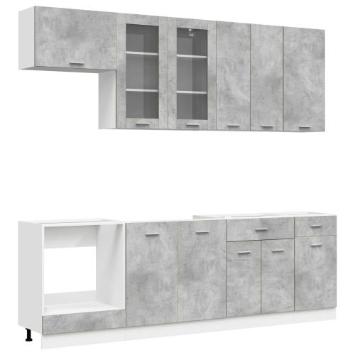 Кухненски единица LYON 8 pcs Бетонно сиво Инженерна дървесина