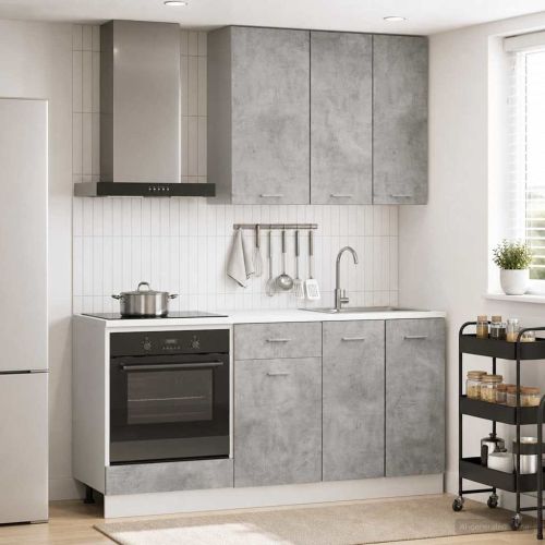 Кухненски единица LYON 5 pcs Бетонно сиво Инженерна дървесина