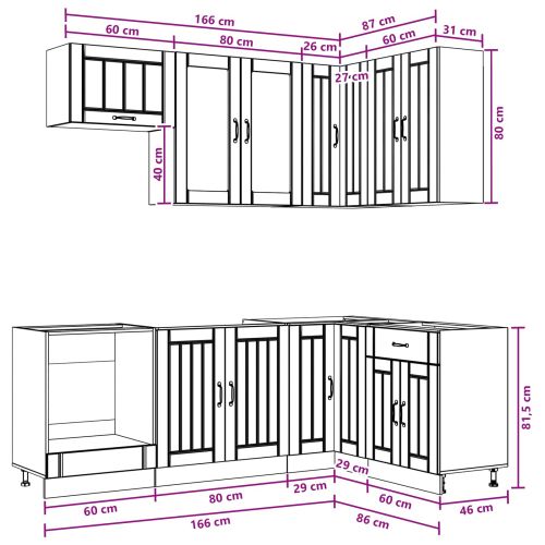 Кухненски единица LUCCA 8 pcs Черно Инженерна дървесина