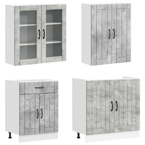 Кухненски единица LUCCA 8 pcs Бетонно сиво Инженерна дървесина
