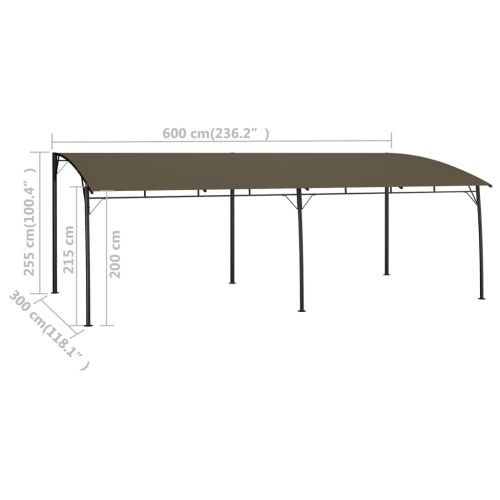 Сенници 6 x 3 x 2,55 m Таупе Прахово боядисана стомана и плат