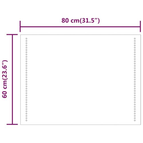 LED огледало за баня, 60x80 см