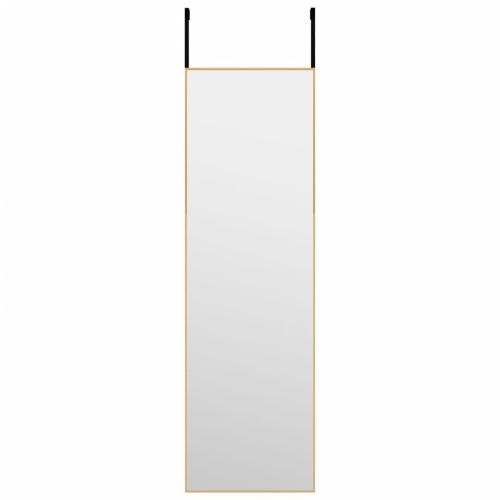 Огледало за врата, златисто, 30x100 см, стъкло и алуминий