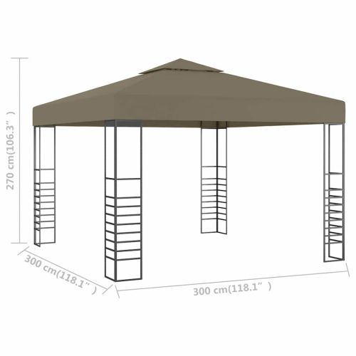 Градинска шатра, 3x3 м, таупе, 180 г/м²