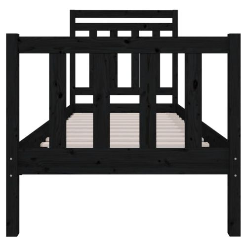 рамка за легло черна 75x190 см Small Single дърво масив