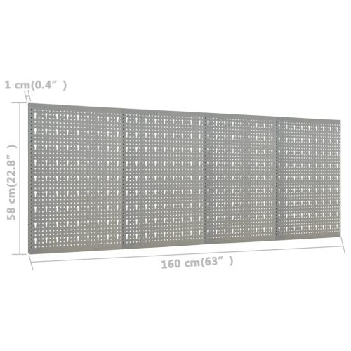 Стенни панели за инструменти, 4 бр, 40x58 см, стомана