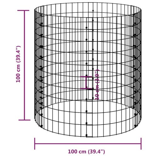 Градински компостер Ø100x100 см поцинкована стомана