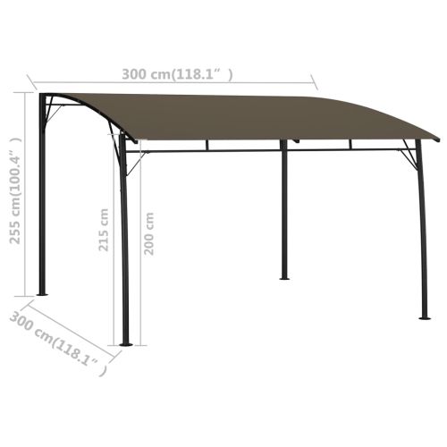 Градинска тента сенник, 3x3x2,55 м, таупе