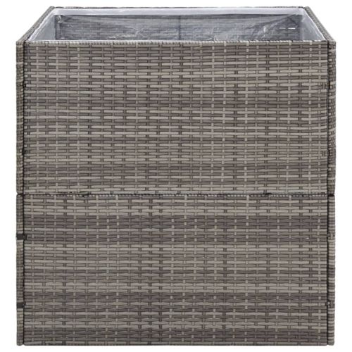 Градински сандък, сив, 80x80x80 см, полиратан