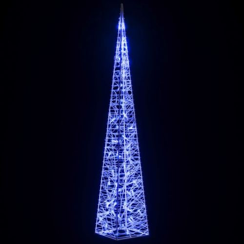 Акрилен декоративен LED светещ конус, син, 120 см