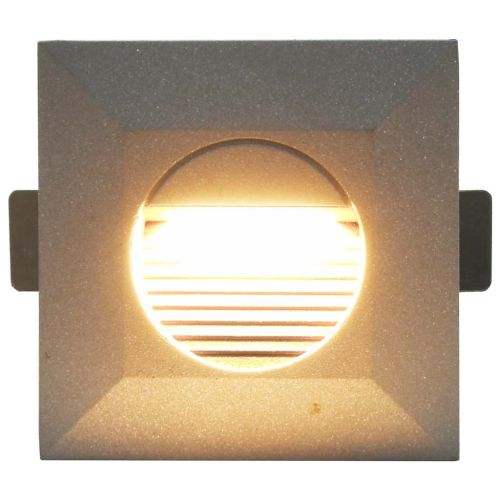 Фасадни LED аплици, 6 бр, 2 W, сребристи, квадратни