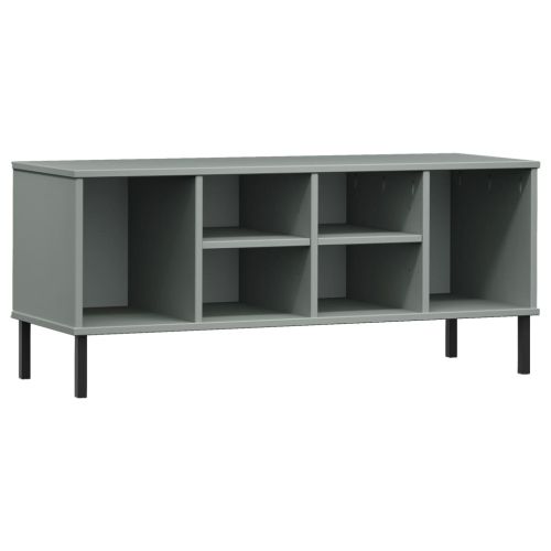 Етажерка за обувки с метални крака сива 106x35x45 см масив OSLO