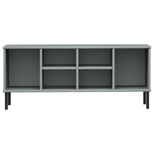 Етажерка за обувки с метални крака сива 106x35x45 см масив OSLO