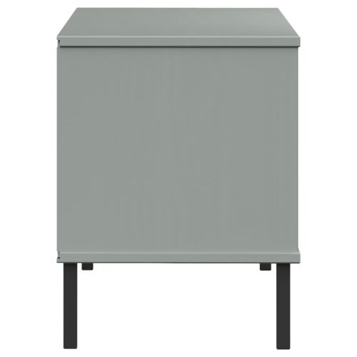 Етажерка за обувки с метални крака сива 106x35x45 см масив OSLO