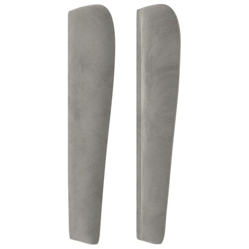 Горна табла за легло с уши, светлосива,103x23x118/128 см кадифе