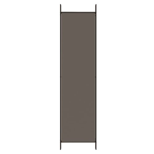Параван за стая, 5 панела, антрацит, 250x200 cм, текстил