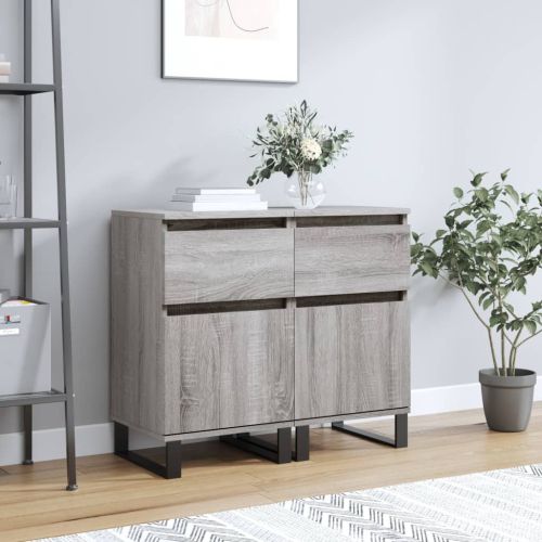 Бюфети 2 бр сив сонома 40x35x70 см инженерно дърво