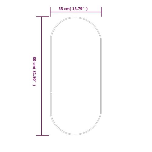 Стенно огледало злато 80x35 см овално