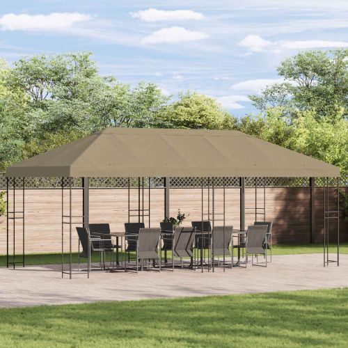 Канапе за беседка 6 x 3 m Бежово Полиестер 190 gsm