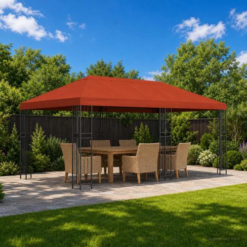 Канапе за беседка 6 x 3 m Теракота Полиестер 190 gsm