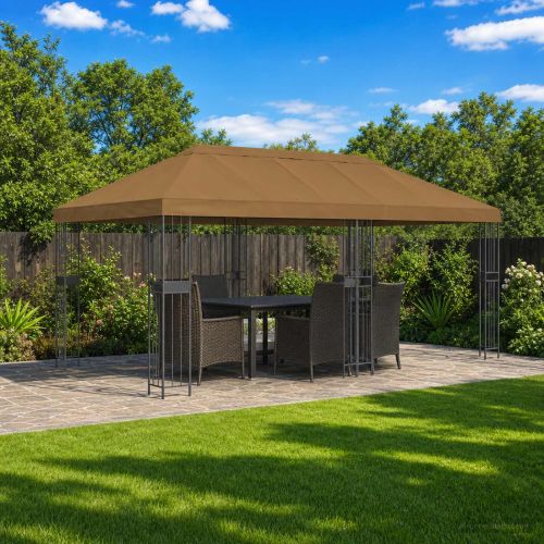 Канапе за беседка 6 x 3 m Таупе Полиестер 190 gsm