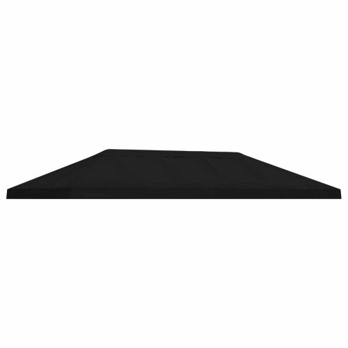 Канапе за беседка 6 x 3 m Черно Полиестер 190 gsm